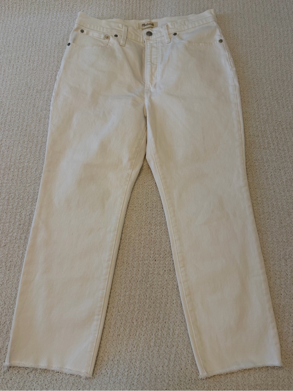 Madewell The Perfect Vintage Jean in White Size 30P Raw Hem
